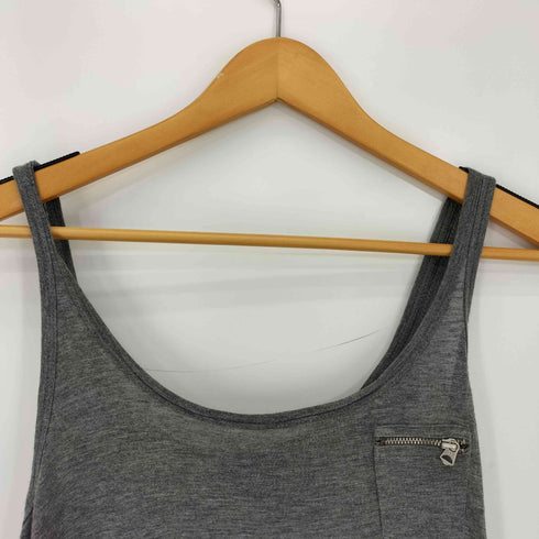 アルマーニエクスチェンジ ARMANI EXCHANGE Uネック ジップ胸ポケット アシンメトリー ノースリーブ レディース import:M