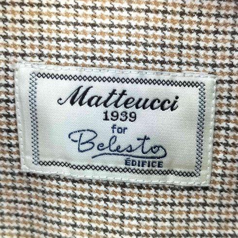 エディフィス EDIFICE Matteucci コットンチェック柄 長袖シャツ メンズ 37 14 1/2