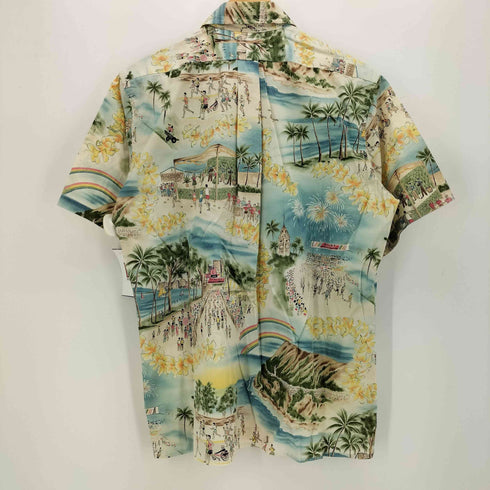 レインスプーナー Reyn Spooner 90S 水着タグ 総柄 プリント アロハ シャツ メンズ import:M