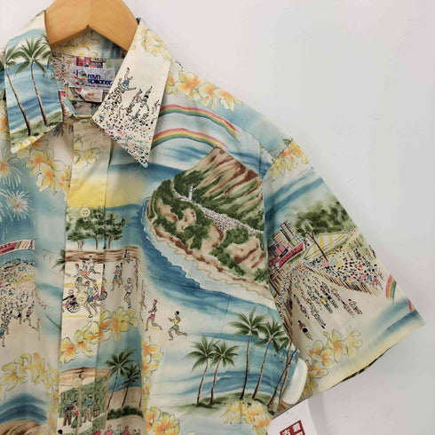 レインスプーナー Reyn Spooner 90S 水着タグ 総柄 プリント アロハ シャツ メンズ import:M