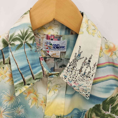 レインスプーナー Reyn Spooner 90S 水着タグ 総柄 プリント アロハ シャツ メンズ import:M