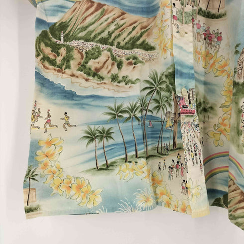 レインスプーナー Reyn Spooner 90S 水着タグ 総柄 プリント アロハ シャツ メンズ import:M