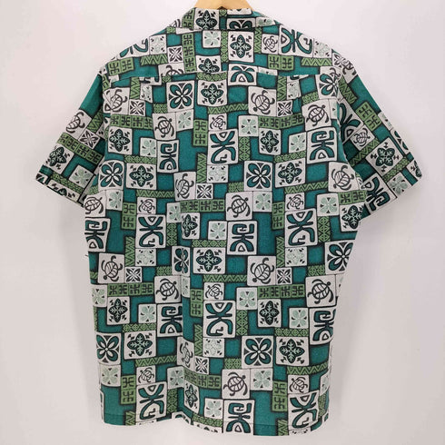 BLACK POINT USA製 幾何学模様 アロハ シャツ メンズ import:M