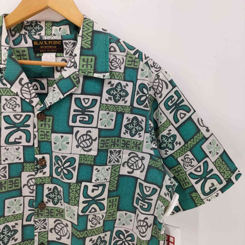 BLACK POINT USA製 幾何学模様 アロハ シャツ メンズ import:M