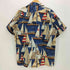 PUNAHOU APPAREL ヨット柄 ココナッツボタン オープンカラー アロハ シャツ メンズ