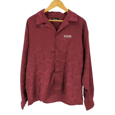 サブサエティ Subciety Paisley open collar ペイズリー オープン カラー 長袖シャツ レディース import:L