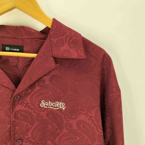 サブサエティ Subciety Paisley open collar ペイズリー オープン カラー 長袖シャツ レディース import:L