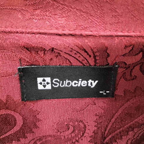 サブサエティ Subciety Paisley open collar ペイズリー オープン カラー 長袖シャツ レディース import:L