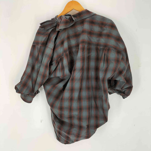 アレキサンダーワン Alexander Wang knotted plaid shirt ノット プレイド シート 半袖シャツ レディース 2