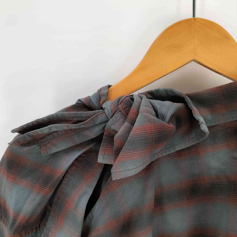 アレキサンダーワン Alexander Wang knotted plaid shirt ノット プレイド シート 半袖シャツ レディース 2