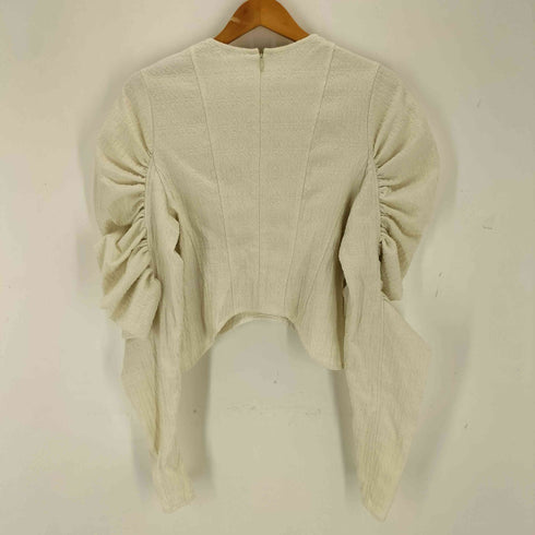 メゾンスペシャル MAISON SPECIAL ジャガードギャザースリーブトップス 長袖ブラウス レディース import:M