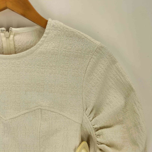 メゾンスペシャル MAISON SPECIAL ジャガードギャザースリーブトップス 長袖ブラウス レディース import:M