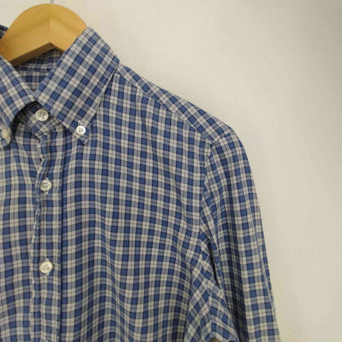 エッリコフォルミコラ ERRICO FORMICOLA イタリア製 チェック柄 ボタンダウン L/S シャツ メンズ import:M