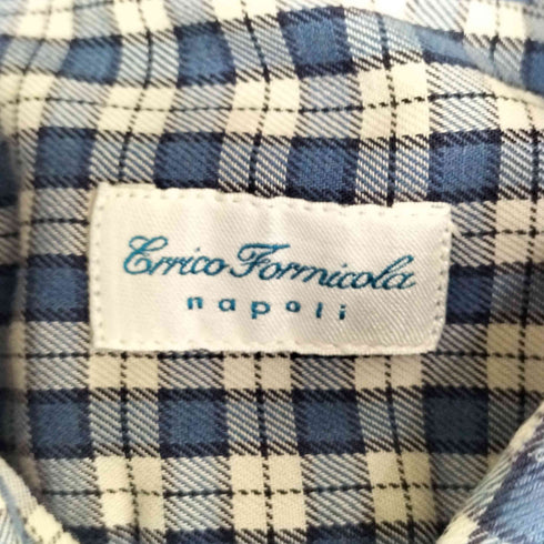 エッリコフォルミコラ ERRICO FORMICOLA イタリア製 チェック柄 ボタンダウン L/S シャツ メンズ import:M