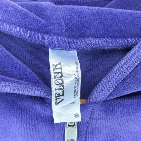 ロサンゼルスアパレル Los Angeles Apparel USA製 ベロア ジップアップ パーカー Y2K レディース import:S