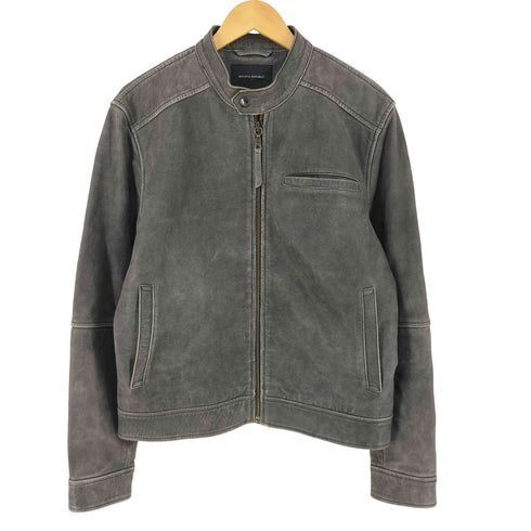バナナリパブリック BANANA REPUBLIC COW LEATHER 牛革 フェード加工 シングル ライダースジャケット メンズ L