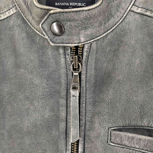 バナナリパブリック BANANA REPUBLIC COW LEATHER 牛革 フェード加工 シングル ライダースジャケット メンズ L