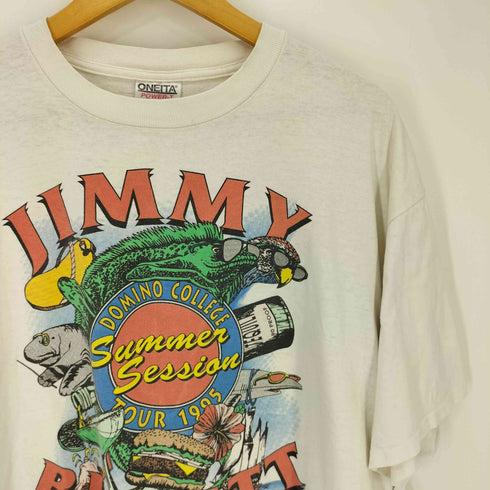 オニータ ONEITA 90S USA製 袖裾シングル DOMINO COLLEGE TOUR 1995 アーティスト ツアー アニマル 両面プリント クルーネック Tシャツ メンズ import:XL