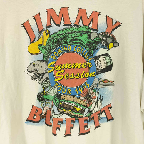 オニータ ONEITA 90S USA製 袖裾シングル DOMINO COLLEGE TOUR 1995 アーティスト ツアー アニマル 両面プリント クルーネック Tシャツ メンズ import:XL
