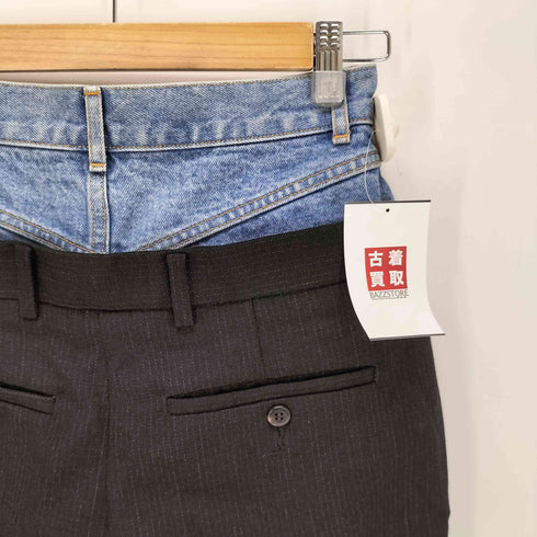 アンスクリア INSCRIRE 22AW Chalk Stripe Layered Pants チョークストライプ レイヤード パンツ レディース 36