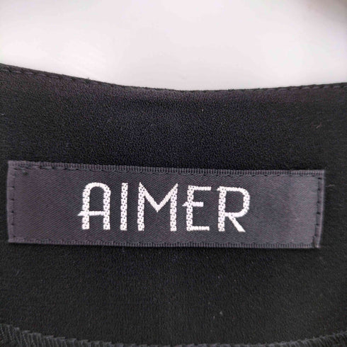 エメ AIMER レイヤードライク 比翼 シースルースリーブ ワンピース パーティドレス レディース JPN:S