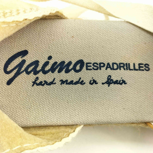 Gaimo スペイン製 チェック柄 アンクルリボンデザイン ウエッジソール パンプス レディース EUR:35