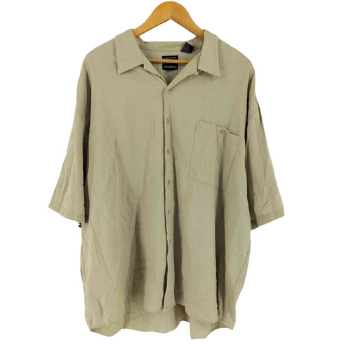 ジョージ GEORGE 00s LINEN BLEND リネン レーヨン 半袖 オープンカラー シャツ メンズ 2XL