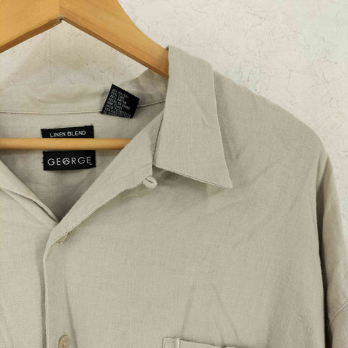 ジョージ GEORGE 00s LINEN BLEND リネン レーヨン 半袖 オープンカラー シャツ メンズ 2XL