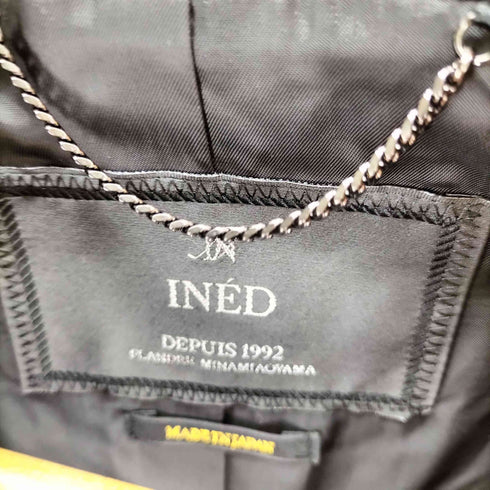 イネド INED ショールカラー フレアスリーブ ベルテッド ウールコート レディース 9