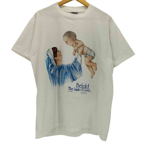 90S ONEITA POWER 50 PULS ボディ Behold the Lamb of God T-shirt キリスト アート Tシャツ コピーライト1994 シングルステッチ メンズ import:L