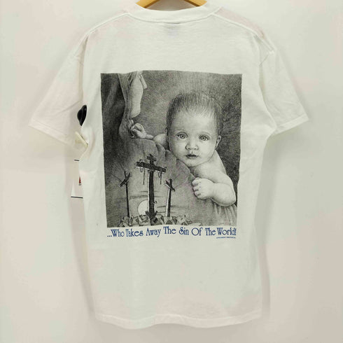 90S ONEITA POWER 50 PULS ボディ Behold the Lamb of God T-shirt キリスト アート Tシャツ コピーライト1994 シングルステッチ メンズ import:L