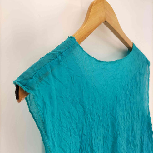 イッセイミヤケ ISSEY MIYAKE 90S シワ加工 プリーツ ノースリーブ トップス レディース JPN:M