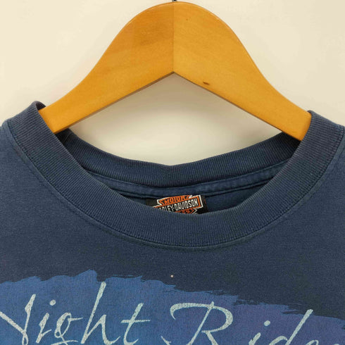 ハーレーダビッドソン HARLEY-DAVIDSON 00S HANEボディ NIGTH RIDER 両面 プリント クルーネック S/S Tシャツ コピーライト 2000 メンズ import:L