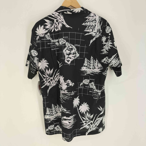 80S USA製 地図柄 ボックスシルエット S/S アロハ シャツ メンズ