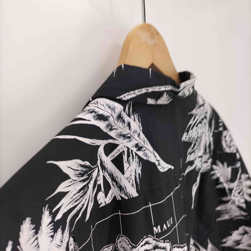 80S USA製 地図柄 ボックスシルエット S/S アロハ シャツ メンズ