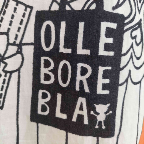 アルベロベロ OLLEBOREBLA オレボレブラ フリル ぶたさん 鏡 パッチワークデザイン 総柄 七分袖 ブラウス レディース