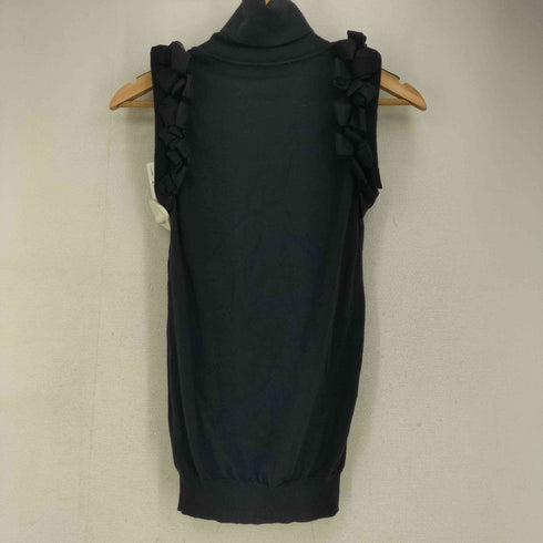 ヴァレンティノ Valentino ウールカシミヤシルク混 タートルネック フリルデザイン ノースリーブニット レディース