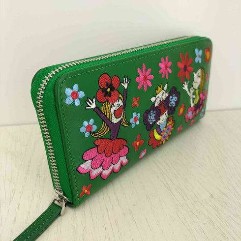アルベロベロ OLLEBOREBLA オレボレブラ キャラクター お花 刺繍 ラウンドジップ 長財布 レディース