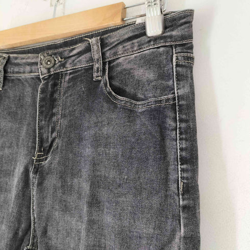 カットアウトデザイン ハイウエスト セミフレアデニムパンツ レディース JPN:L