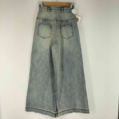メルトザレディ Melt the lady ジップフライ ダメージデザイン ワイドデニムパンツ レディース JPN:M