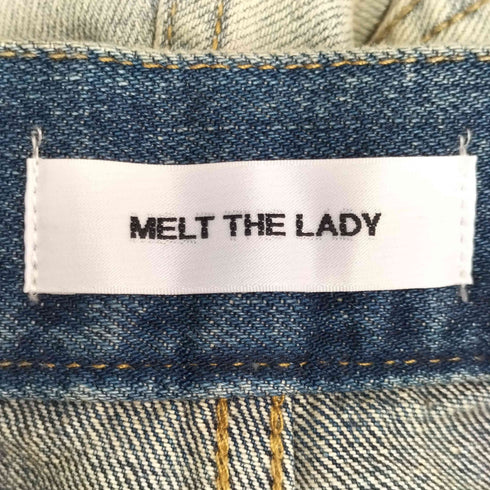 メルトザレディ Melt the lady ジップフライ ダメージデザイン ワイドデニムパンツ レディース JPN:M