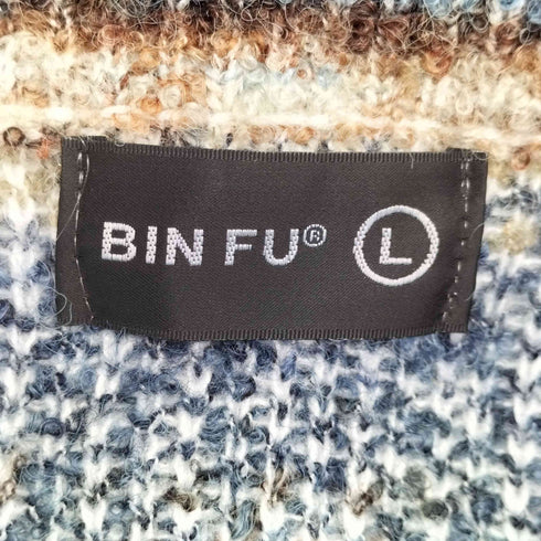 BIN FU マルチカラー ニットカーディガン レディース import:L