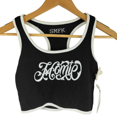 SMFK ロゴプリント クロップド タンクトップ レディース