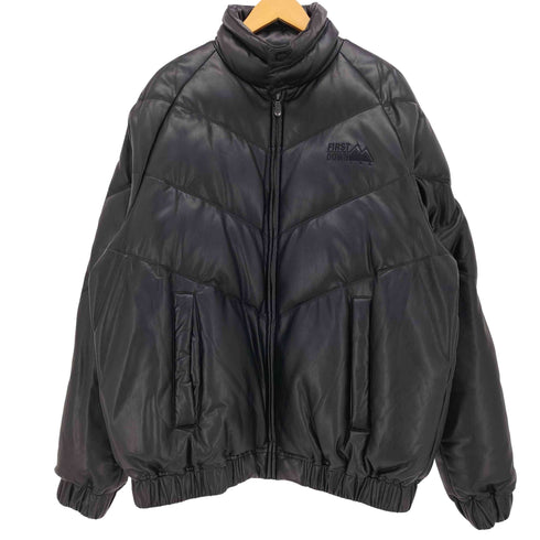 ファーストダウン FIRST DOWN 別注 PU LEATHER V DOWN JACKET SMU PUレザー Vダウン ジャケット メンズ import:L