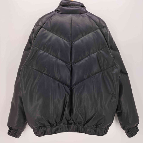 ファーストダウン FIRST DOWN 別注 PU LEATHER V DOWN JACKET SMU PUレザー Vダウン ジャケット メンズ import:L