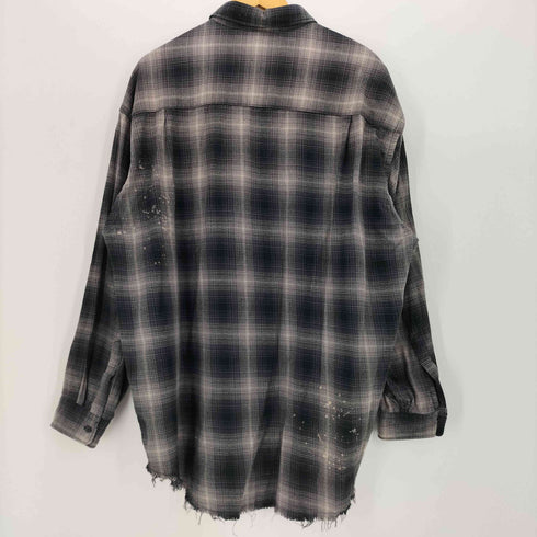 フリークスストア FREAKS STORE 25AW Relax Fit リラックスフィット ブリーチ加工 オンブレチェック ネルシャツ メンズ JPN:L