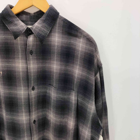 フリークスストア FREAKS STORE 25AW Relax Fit リラックスフィット ブリーチ加工 オンブレチェック ネルシャツ メンズ JPN:L