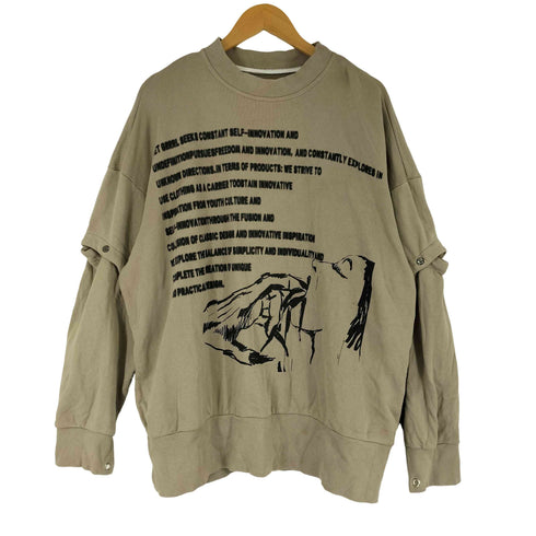 SMFK 2WAY レタリング グラフィックプリント モックネック スウェット メンズ JPN:L