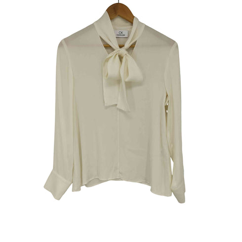 シーケーカルバンクライン ck Calvin Klein ボウタイシルクブラウス レディース JPN:40