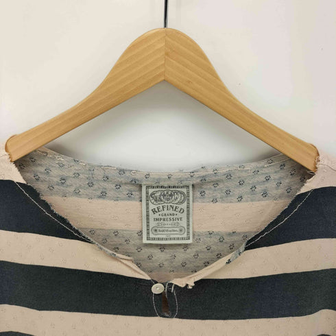 バーンズアウトフィッターズ BARNS OUT FITTERS ヴィンテージ ボーダー ヘンリーネック Tシャツ メンズ 40